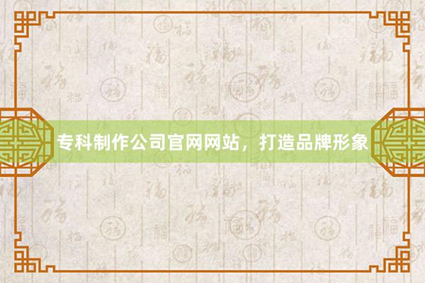专科制作公司官网网站，打造品牌形象